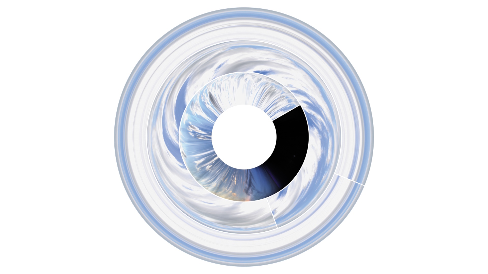 Last Clock print of sky and clouds in ethereal blue tones