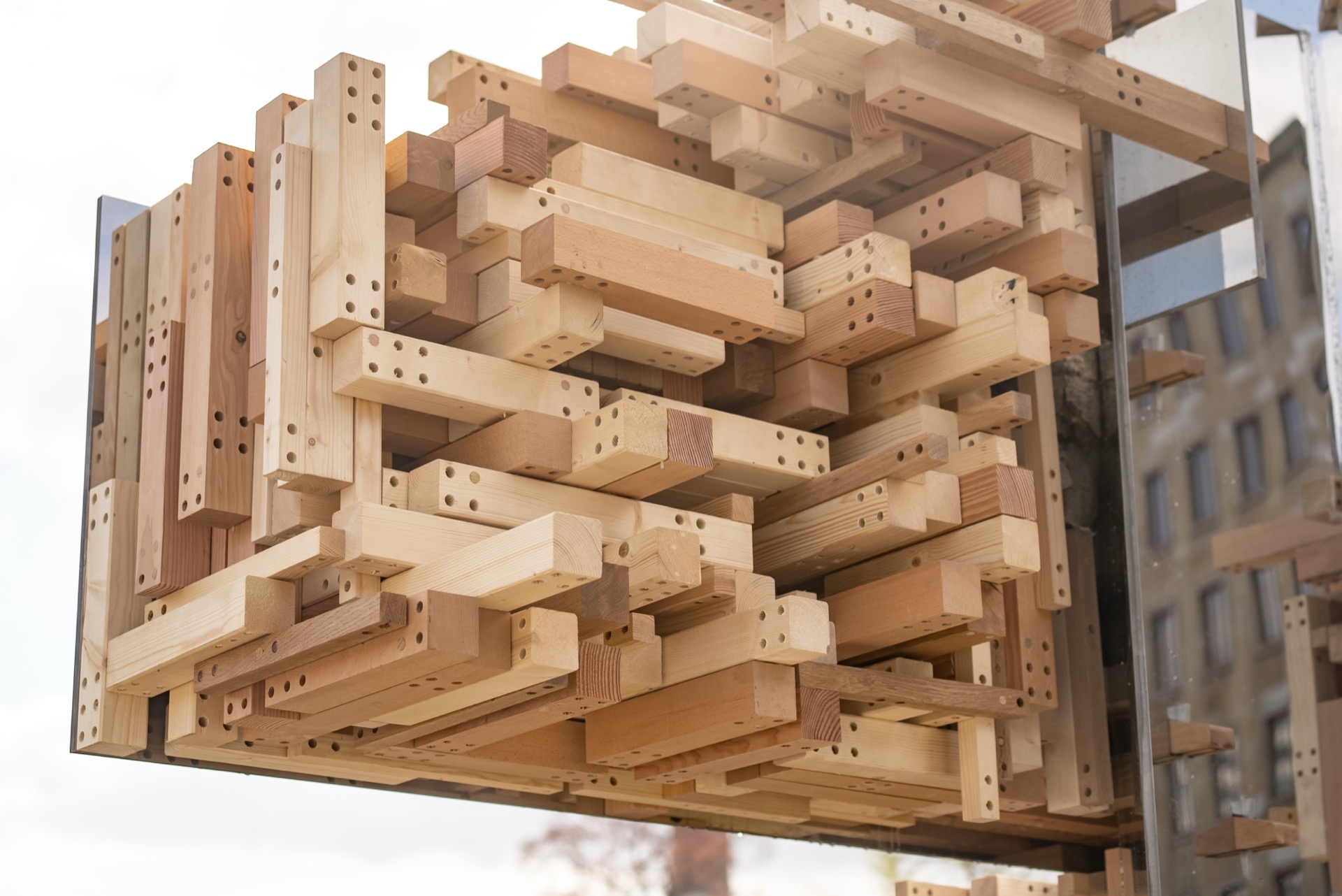 Wide view of the Place of Remembrance at the Bayer headquarters site