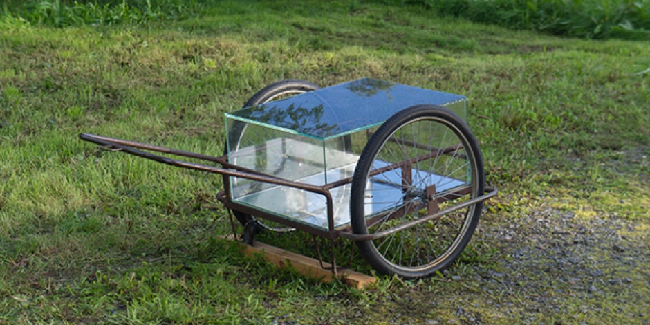 Landscape view of the artwork in the Finnish countryside